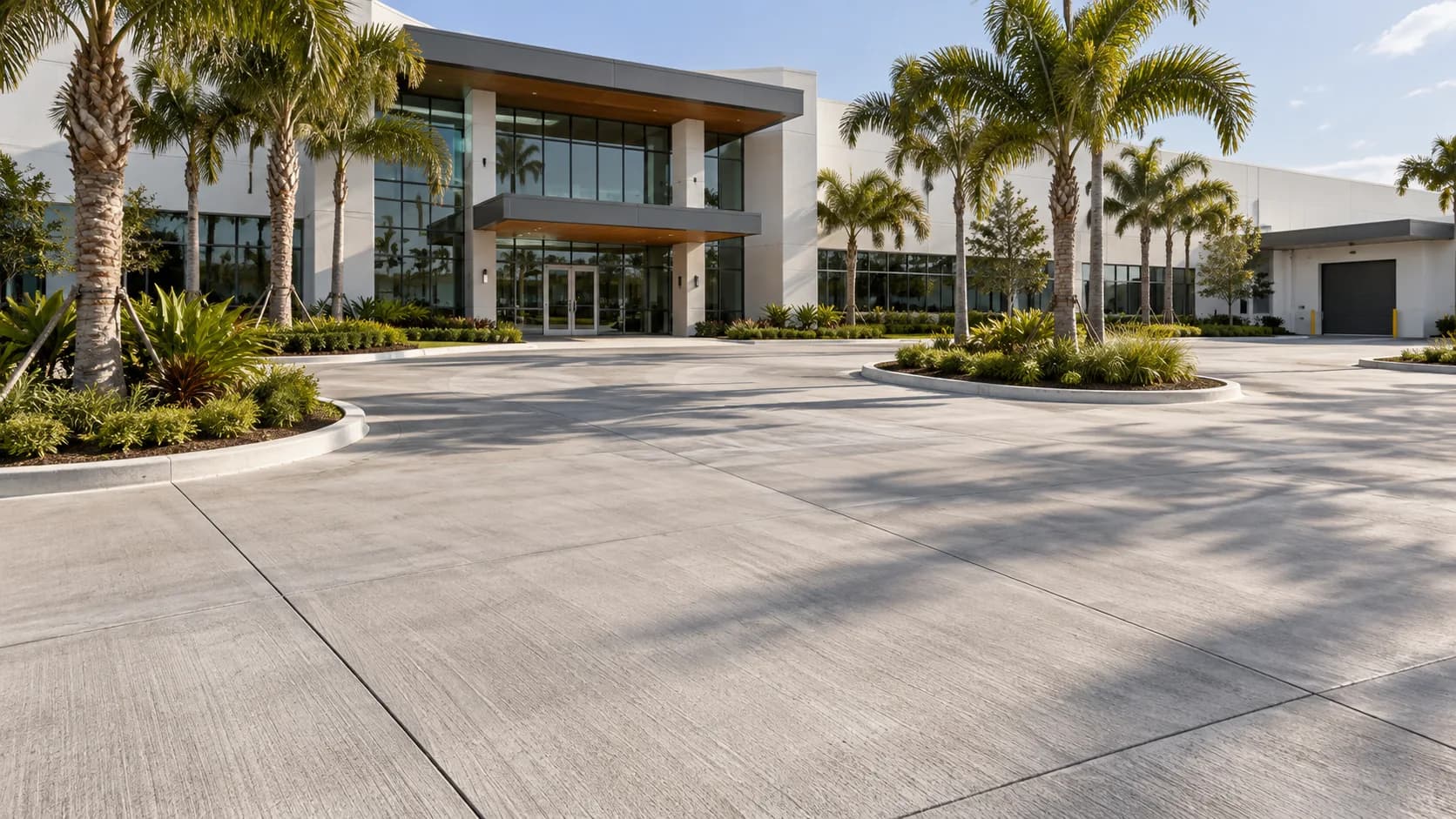 Concrete in a commercial setting